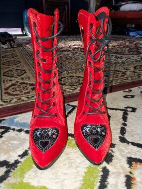 red velvet fashion boots